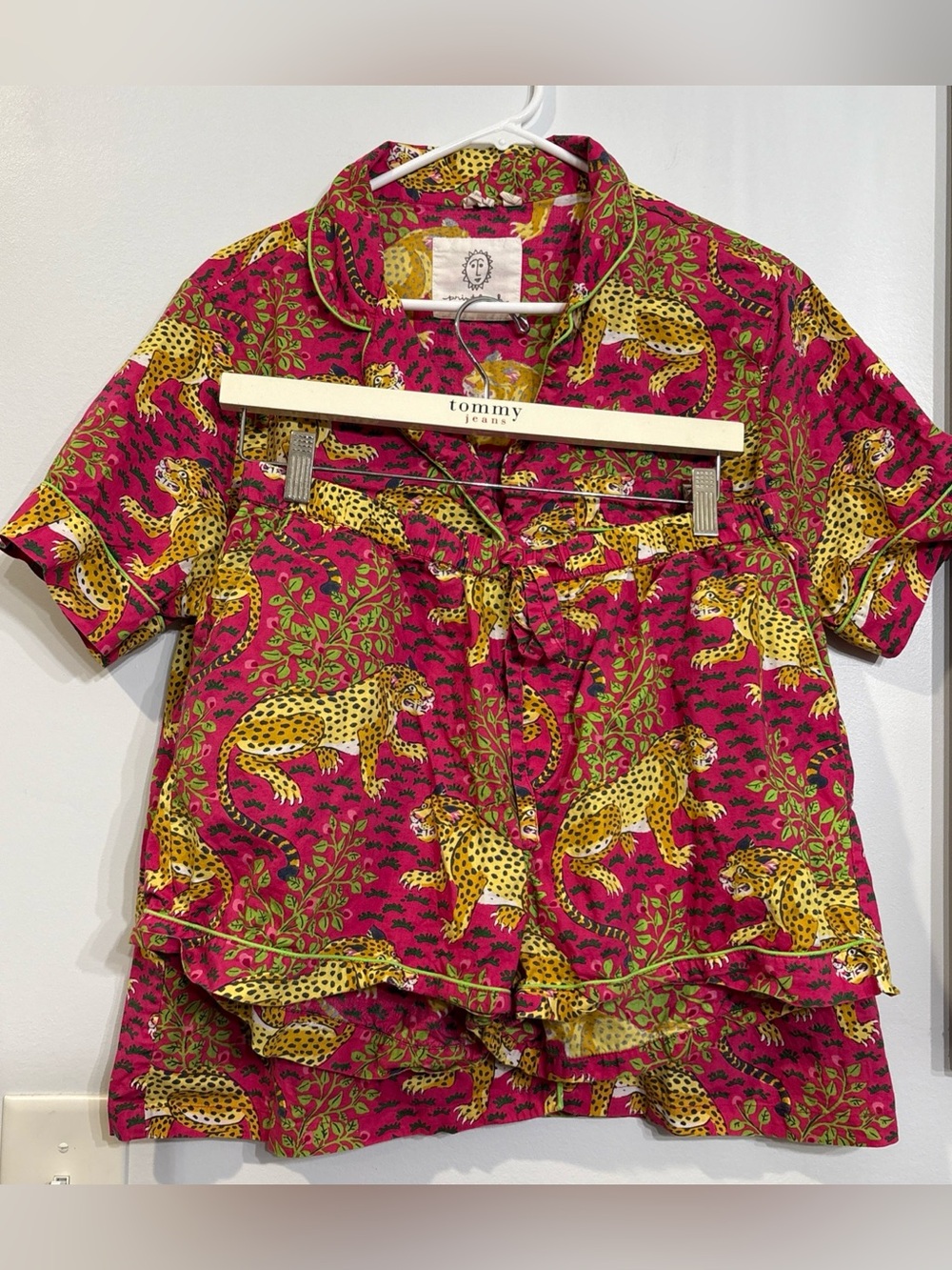 Printfresh pajama set size medium shorts 100% cotton pink cheetah
